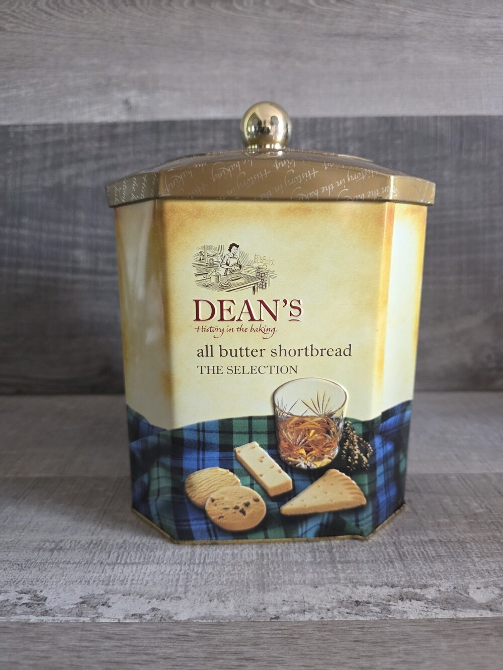 Dean's All Butter Shortbread Tin Scotland Cookie Biscuit Canister Empty b213